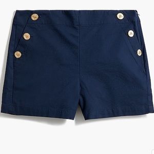 J Crew Navy Nautical Blue Stretch Pique Cotton Sailor Shorts sz 2
